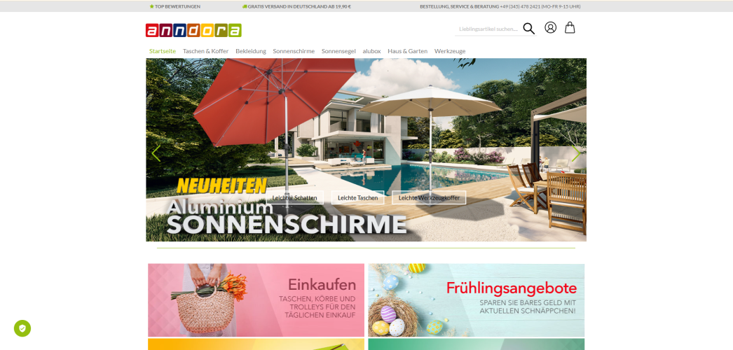 Screenshot Website anndora.de