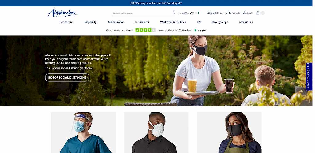 Screenshot Website Alexandra