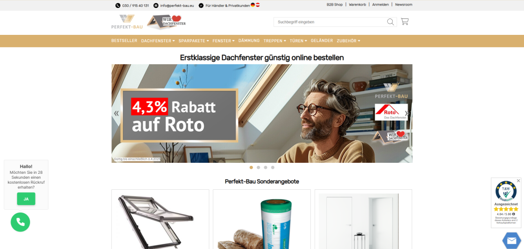 Screenshot Website Perfekt-Bau.eu